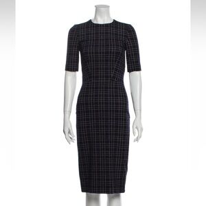 Judith & Charles Wool Blend Plaid Print Midi Dress